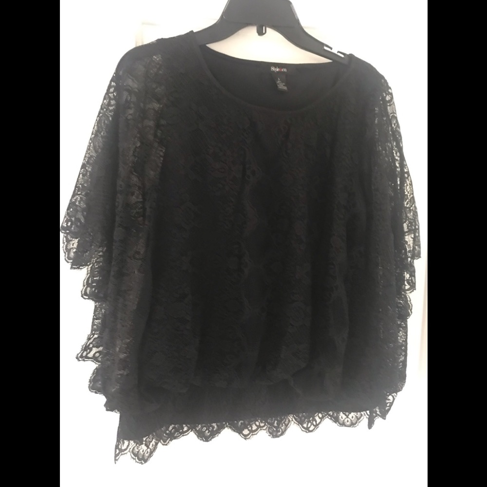 Style & Co.  black lace top L